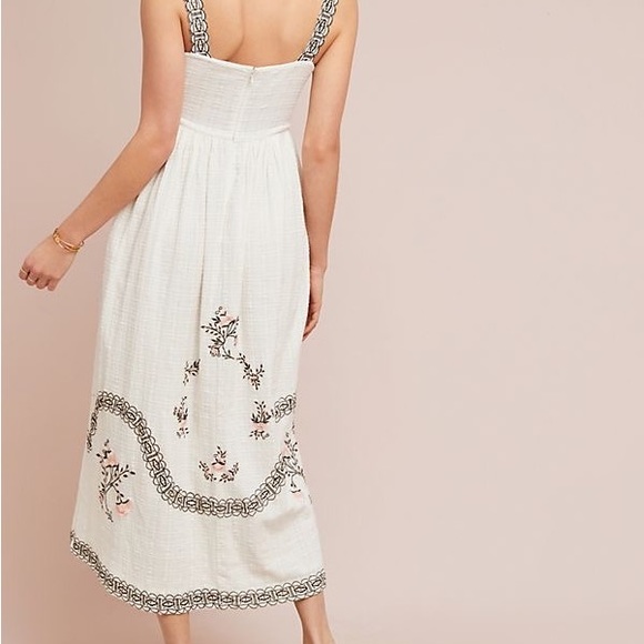 RARE Anthropologie Steele Barlett Ivory Embroidered Midi/Maxi Dress Size XS/S - Picture 2 of 11